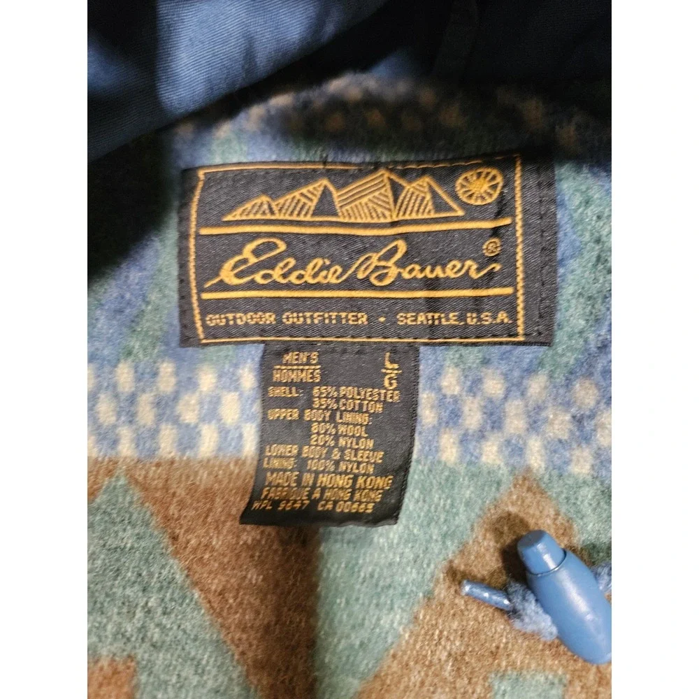 Vintage Eddie Bauer Wool Lined Mountain Parka Jacket Aztec‎ Southwestern Men L